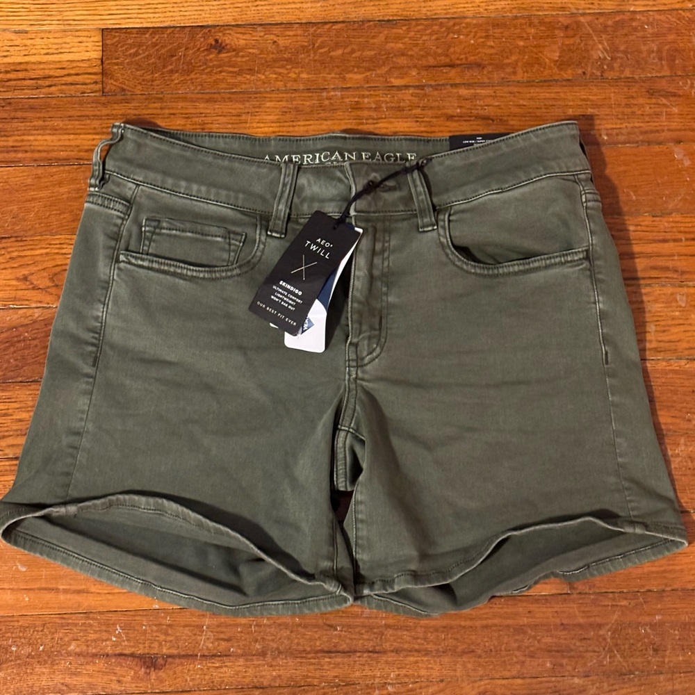 American Eagle Outfitters Low Rise Super Stretch Pants - Dark Olive